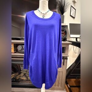 Max Studio Royal Blue Long Sleeve Top